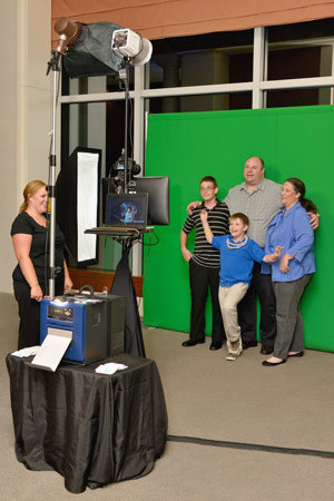 green screen set up at an event